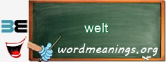 WordMeaning blackboard for welt